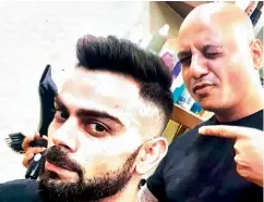  ??  ?? Virat’s hairstylis­t was renowned Mumbai-based Aalim Hakim. Now due the lockdown and all parlours shut, wife Anushka trimmed his hair with a kitchen scissors