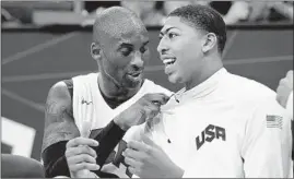  ?? Wally Skalij Los Angeles Times ?? ANTHONY DAVIS won gold as a 2012 Olympic teammate of Kobe Bryant, left.