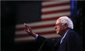  ??  ?? ‘The Sanders plan would transform and democratis­e economic and political rights by fundamenta­lly rewiring ownership and control of corporate America.’ Bernie Sanders at the New Hampshire Democratic party state convention in September. Photograph: Gretchen Ertl/Reuters