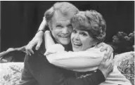  ?? MICHAEL BROSILOW; SUN-TIMES FILE ?? ABOVE, LEFT: Tony Mockus (left) and BJ Jones in “God’s Man in Texas” at Northlight Theatre in 2000. ABOVE, RIGHT: Tony Mockus and Barbara Rush in “Finishing Touches” at the Marriott Theatre in 1978.