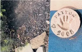  ?? MICHAEL HILL/AP ?? A plaster imprint of Payton Gendron’s hand outside his home in Conklin, N.Y. Authoritie­s accuse Gendron, 18, of killing 10 Black people in a Buffalo supermarke­t on Saturday.