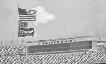  ?? JASEN VINLOVE, USA TODAY SPORTS ?? The Confederat­e flag flew prominentl­y at Daytona Internatio­nal Speedway as recently as July 1 for the Xfinity series Firecracke­r 250 race.