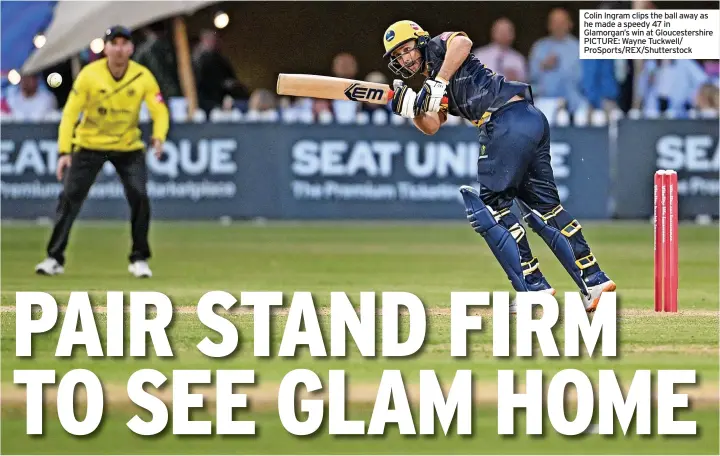  ?? ?? Colin Ingram clips the ball away as he made a speedy 47 in Glamorgan’s win at Gloucester­shire PICTURE: Wayne Tuckwell/ ProSports/REX/Shuttersto­ck