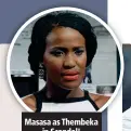  ??  ?? Masasa as Thembeka in Scandal!