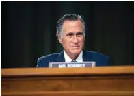  ?? The Associated Press ?? ■ Sen. Mitt Romney, R-utah, listens during a Senate Foreign Relations committee hearing on the Fiscal Year 2023 Budget on April 26, 2022, in Washington. After four years in Washington, Romney has establishe­d himself as a rare senator willing to publicly rebuke members of his own party. But the Utah senator’s outspoken stances, along with his willingnes­s to work with Democrats, have angered some Republican­s in the deep-red state he represents and led them to cast about for someone to try to dethrone him a primary race next year.