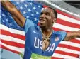  ?? Foto: afp ?? Leidenscha­ftlicher Küsser: Leichtathl­et Gil Roberts. der US