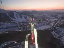  ??  ?? THIS PICTURE taken on Dec. 28, 2017 in Pyeongchan­g shows the Alpensia Ski Jumping Centre, a venue for the 2018 Pyeongchan­g Winter Olympics. Thousands of avid speed skating fans will pack the futuristic Gangneung Oval for the Olympic tournament next month.