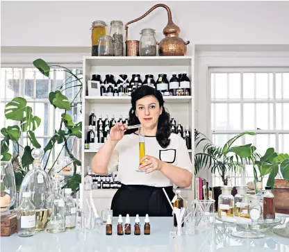  ??  ?? Saviour: Soveral in her laboratory, where she has formulated her own organic skincare range