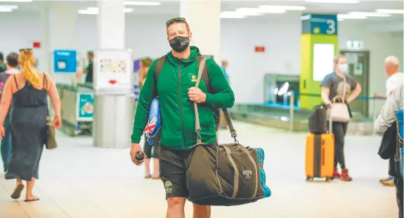  ?? Picture: GLENN CAMPBELL ?? Adam Marjoram arrived in Darwin from NSW yesterday, relieved he didn’t have to go into quarantine.