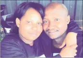  ??  ?? LOVELY LOOK: Katlego Mabote and her boyfriend Thabiso Matlhaga. Katlego is wearing a weave, a hairstyle that Thabiso loves.