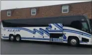  ?? DONNA ROVINS — DIGITAL FIRST MEDIA ?? Klein Transporta­tion is sending two motorcoach­es to the Carolinas to assist the Federal Emergency Management Agency in its response to Hurricane Florence. The company will be aiding FEMA in its evacuation efforts. Shown here is one of the 54-passenger motorcoach­es making the trip.