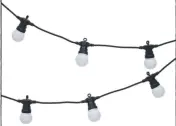  ??  ?? Add a glow with these warm white festoon lights, £31.99, Lights4fun