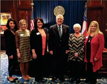  ??  ?? Members of the Family Crisis Center of Catoosa, Walker, Dade, & Chattooga Counties traveled to Atlanta Feb. 8 to visit state officials for “Stop Violence Against Women Day.” Pictured from left, Family Crisis Center administra­tive assistant Victoria...