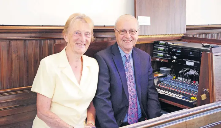  ?? ?? Volunteers At Blairgowri­e Parish Church on Sunday, the sound system was supervised by Janice and Andy Lang. Pic: David Phillips