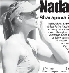 ?? (AP) ?? MARIA Sharapova blows kisses after a ‘double bagel’ win.