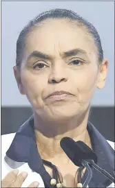  ??  ?? Marina Silva, ambientali­sta, exsenadora del Partido de los Trabajador­es (PT).