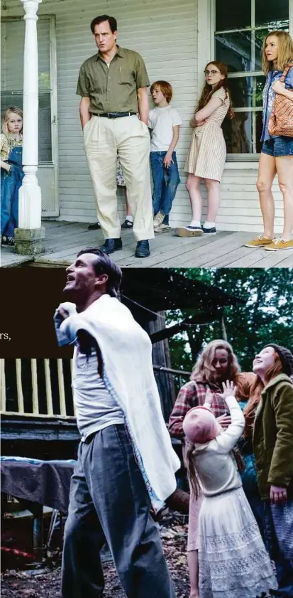  ??  ?? FROM TOP: Rex (Woody Harrelson) and Rose Mary (Naomi Watts) with their children; The Walls family at their farm.