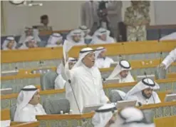  ?? Photos by Yasser Al-Zayyat ?? KUWAIT MP Shuaib Al-Muwaizri speaks during yesterday’s session.—