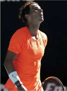  ?? AFP Picture: ?? RELIEF. Spain’s Rafael Nadal after beating Serbia’s Laslo Djere during the first round of the of the Australian Open in Melbourne yesterday.