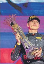  ?? AFP ?? Red Bull's Max Verstappen celebrates after winning the Saudi Arabian F1 GP at the Jeddah Corniche Circuit.