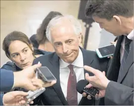  ?? J. Scott Applewhite Associated Press ?? BOB CORKER, Senate Foreign Relations Committee chair, was critical of the administra­tion Monday, but Tuesday didn’t question Trump’s trustworth­iness.