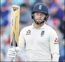  ?? AFP ?? Jonny Bairstow celebrates his 50 at The Oval on Sunday.