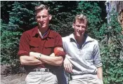  ?? ?? An undated photo around 1950 via Whittaker Mountainee­ring of Lou Whittaker (left) and his twin brother Jim, who would become the first American to reach the summit of Mount Everest in 1963.