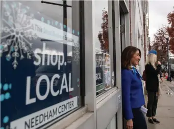  ?? Boston Herald File ?? SMALL BIZ WIN: Lt. Gov. Karyn Polito visits small businesses in Needham during the holidays last year.