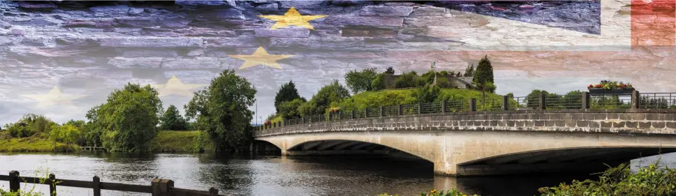  ??  ?? BRIDGE OVER TROUBLED WATERS: Physical infrastruc­ture on the Border, like the Belleek Bridge that links Northern Ireland to the Republic, could be a target for dissident republican­s keen to find a trigger to arouse nationalis­t resentment
