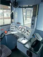  ?? 70023venus­2009/ Creative Commons (CC BY-ND 2.0) ?? Fitted with arguably the best seat in the unit, the cab interior of No. 142060 awaits its driver at Preston on May 2, 2019.