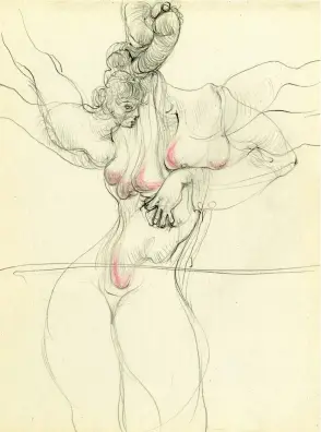  ??  ?? Hans Bellmer
Étude d'après
« Le sens commun »
1961-62
Crayon et crayon de
couleur sur papier
22×16.9 cm
Coll. David et Marcel Fleiss
Court. Galerie 1900-2000, Paris
Catherine Millot est
psychanaly­ste et écrivain.
Elle est notamment...