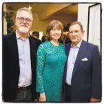  ?? Catherine Bigelow / Special to The Chronicle ?? Chronicle Books CEO Nion McEvoy (left) with his partner, Leslie Berriman, and cousin Joe Tobin at their holiday party Dec. 11.