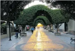  ??  ?? Sunlight reflects on the central plaza in Loreto, Mexico, dubbed by Mexico’s tourism agency as Magic Town.