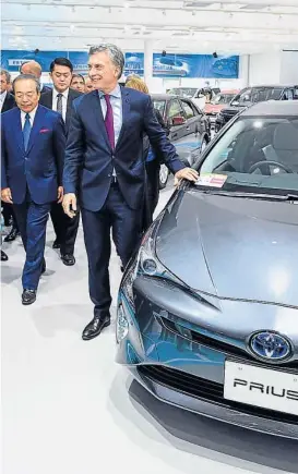  ?? (TélaM) ?? Automotric­es. Macri se reunió con ejecutivos de Toyota y Nissan.