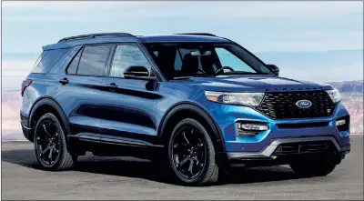  ?? ?? The 2021 Ford Explorer XLT Ecoboost 4WD Midsize SUV. Photo courtesy of Ford Internet Media.