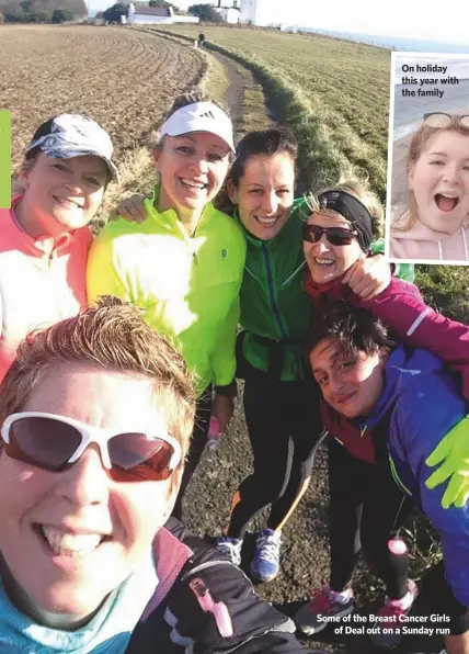  ??  ?? Some of the Breast Cancer Girlsof Deal out on a Sunday run