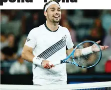  ?? GETTY ?? Fabio Fognini, 32 anni, sorride discutendo con un giudice di linea