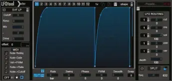  ??  ?? LFOTool is a flexible volume-shaping plugin – use it to duck a signal out of the way of a kick drum’s transient