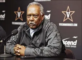  ?? MARK HUMPHREY / ASSOCIATED PRESS 2014 ?? Vanderbilt’s David Williams II was nicknamed the Goldfather — the school colors are black and gold — for his success at the university.