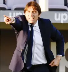  ?? ANSA ?? La grinta di Antonio Conte, 51 anni, allenatore dell’Inter