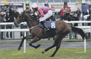  ?? Picture: PA ?? Mick’s yer Man, ridden by ryan Wile, lands the Brocklesby conditions Stakes during day one of the William hill Lincoln Meeting at doncaster yesterday