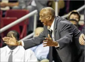  ?? H. RUMPH JR. — THE ASSOCIATED PRESS FILE ?? Temple coach John Chaney reacts during the first half of a 2005 game against Army, in which the legendary coach won his 500th career game at Temple. Before going to Temple, Chaney was 232-56 at what was then called Cheyney State College. He was...