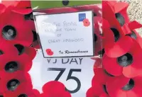  ??  ?? Wreaths were laid at the cenotaph in Great Harwood