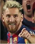  ?? BPI ?? Blonds have more fun: Messi celebrates his first goal