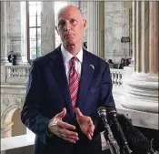  ?? GEORGE BENNETT / THE PALM BEACH POST ?? Florida Gov. Rick Scott won close elections during national Republican waves in 2010 and 2014. He may face a different environmen­t next year in his expected run for the U.S. Senate.