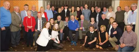  ??  ?? Mick Cleere, recipient of the Geraldine O’Hanrahans award, with family members and club colleagues.