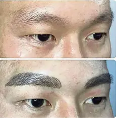  ?? — Photos: BrowLuxeSt­udio ?? Microbladi­ng is an easier, hassle-free option for guys as it can enhance one’s looks, especially if you have very little brow hair.