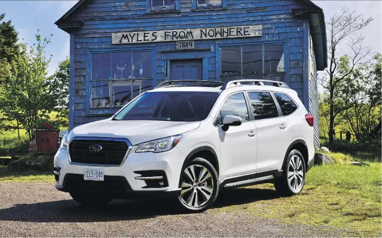  ?? PHOTOS: DEREK MCNAUGHTON/DRIVING.CA ?? The 2019 Subaru Ascent, with a starting price of $35,995, provides growing families the space they need without having to buy a minivan.