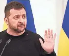  ?? ROMAN KOKSAROV/AP ?? Ukrainian President Volodymyr Zelenskyy said Moscow is receiving artillery shells and missiles from North Korea and drones from Iran.