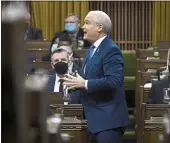  ?? JUSTIN TANG — THE CANADIAN PRESS VIA AP ?? Erin O’Toole was dropped as the leader of Canada’s Conservati­ve Party on Wednesday in a 73-45vote.
